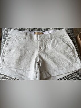 Dear John Light Gray Paisley Textured Flat Front Shorts